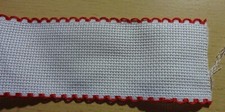 Stickband Aidastoff weiß mit