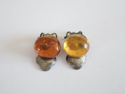 Vintage metall ohrclips - metall,