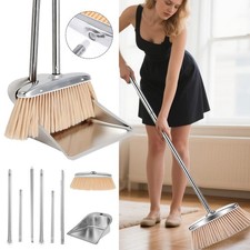Kehrset mit Langem Stiel Aufrechtstehende Kehrschaufel und Bürste Kehrbesen