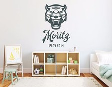 Wandtattoo Wandsticker Kinderzimmer Jungen Tiger NAME Tür Wunschname pkm181