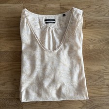 Damen Marc o‘Polo Bluse Tunika Beige gemustert Gr. 42 3/4 Ärmel