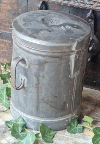 Vintage zink ascheeimer - vintage,