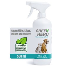 GreenHero Zeckenschutz das Zeckenspray und Flohmittel für Hunde Katzen