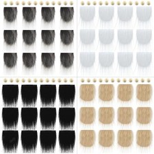 12x vorgeschnittene Wichtelbart-Holzkugeln Kunstpelz-Stoff-Patches