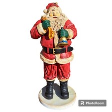 XL Retro-Weihnachtsmann 180 cm Höhe mit Sack und Glocke lebensgroß Nikolaus