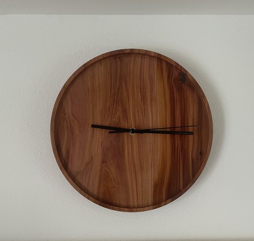 Wanduhr holz zwetschge 30 - wanduhr, holz,