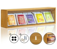 Teebeutel Aufbewahrungsbox Organizer Teebox - Wand aufhängen Bambus Tee Spender