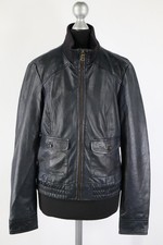 Esprit schwarze leder - schwarze, leder-jacke