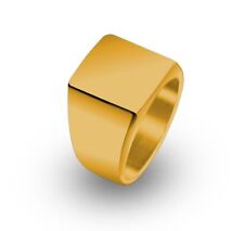massiver Edelstahl Herren Siegelring Gold oder Silber quadratisch Herrenring 