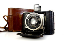 Nagel Vollenda Klappkamera Schneider Radionar 5cm f3,5 mit Tasche jl085