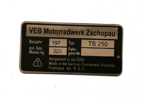Rahmenplakette typenschild - rahmenplakette,