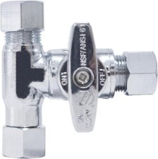 Tee Stop Valve, 3/8 Inch X 3/8