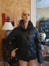 Damen Jacke Lederimitat Schwarz Gr 38 Neu