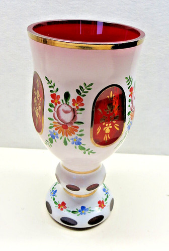 überfangglas vase becher - Überfangglas,, vase,