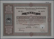 Schoeller-Bleckmann Stahlwerke, Aktiengesellschaft 1940 100 RM