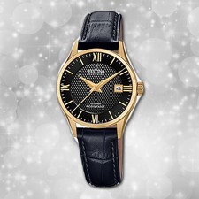 Armband-Uhr Leder schwarz