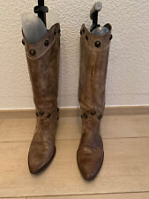 Cowboystiefel gold/hellbraun mit Nieten in Größe 39 für Damen,made in spain, top