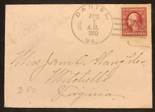 tolle alte USA / Amerika Brief Kleinformat 110x80 - 1910 gel. Daniel n. Mitchell
