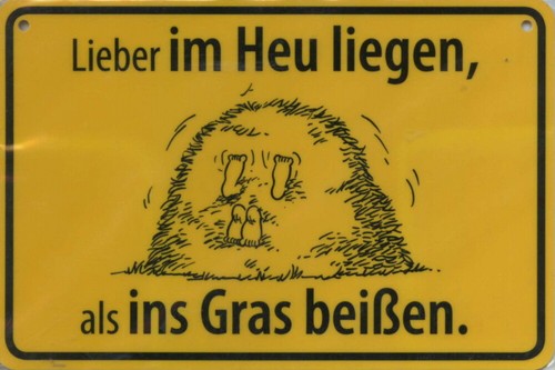 Ortsschild lieber heu - lieber,