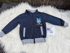 dunkelblaue Fleecejacke Strickjacke Sweatjacke Wolf 86 92 Sommerjacke...