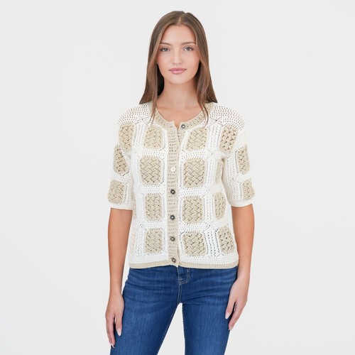 Damen gold strickjacke - damen,