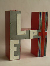 Metallbuchstabe,Werbebuchstaben,Buchstabe,Deko,Vintage,Shabby,H,Help,gebraucht