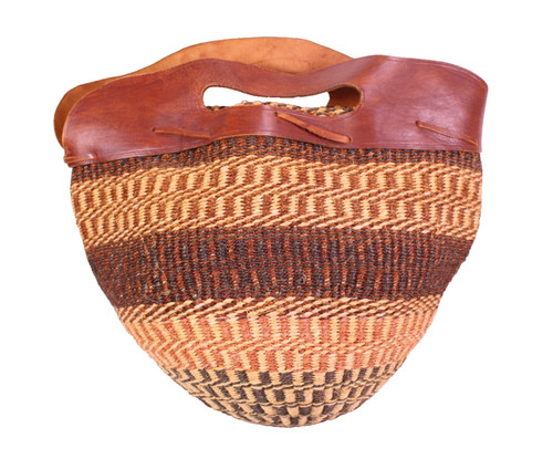 Korbtasche sisal lederhenkel - korbtasche,