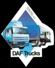 Werbe Aufkleber DAF Fahrzeuge Lastwagen LKW Auto KFZ - 14x17cm Vintage 80er 90er
