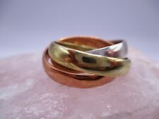 Klassischer Dreier Ring Spielring Rollring 925 Silber Messing Kupfer Rg 60/20 SI