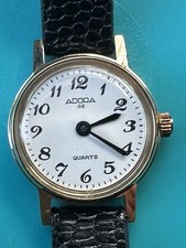 Damen Armbanduhr ADORA Quarz - Mit Lederarmband - Batterie Tot - Guter Zustand 