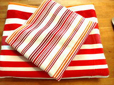 Ikea Bettwäsche WIL ETHEL Bezug 132x200 und Kissen 77x77 Baumwolle rot gestreift