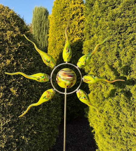 Glas sonne 160cm grün bunt - 160cm,
