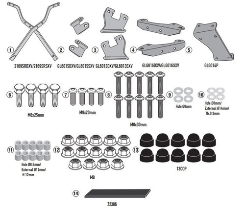 Givi sr2169 anbau set für - givi, anbau-set