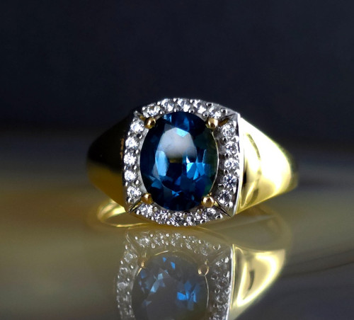 Ring silber 925 - 925, blau