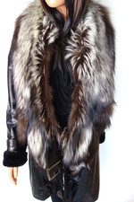 Imposanter ARNO  Lammfellmantel Gr.38 Silberfuchs Pelzmantel  Lammfell Shearling