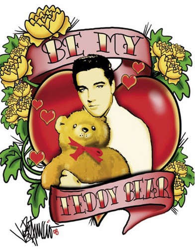 Mini blechschild elvis teddy - blechschild,