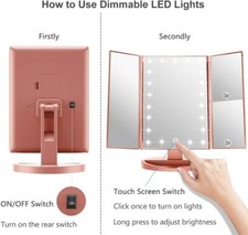 Kosmetikspiegel faltbarer Standspiegel beleuchtete Gebraucht Gut R2680