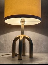 Fine Vintage Design Lampe Messing farbender Stahlrohr Korpus Tischlampe