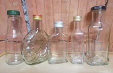 5 Flaschen, für Sirup Likör Öl Saft etc, LEER, mit Schraubverschluss
