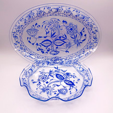 2 x Glasplatte - Kuchenplatte - Kuchenteller - blau - DDR  (5)