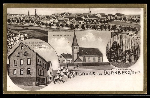 Lithographie dornberg baden - lithographie,