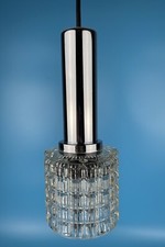 Hängelampe, Pendelleuchte 60er/70er Jahre Chrome/Glas vintage