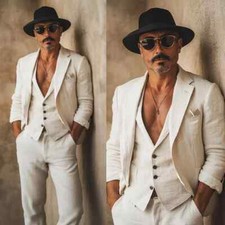 Leinen 3 Pcs Männer Anzüge