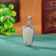 F02 Anhänger Phönix Vogel aus der Asche helle Jade Sterling Silber 925