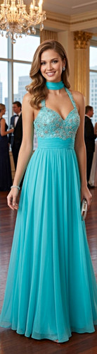 Luxuar limited abendkleid aqua - limited,