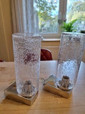 2x Bad Wand Lampe Original Keuco Chrom Silber Blasen Glas top Zustand 2er Set 