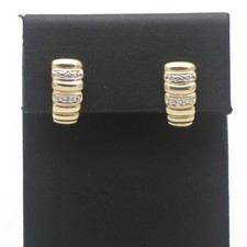 Bicolor Diamant Gold Ohrstecker 585 14 Kt Gelbgold Weißgold 0,02 Ct Wert 980,-