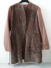 GMS 75 GIMOS Lange Echt Leder Lammfell Pelz Jacke Mäntel Damen Hell Braun  XXL 