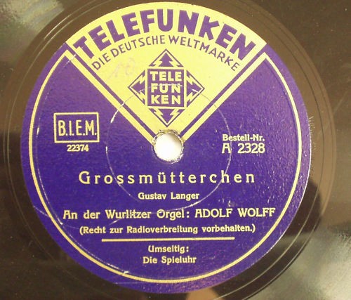 Adolf wolff wurlitzer - adolf, wolff/wurlitzer