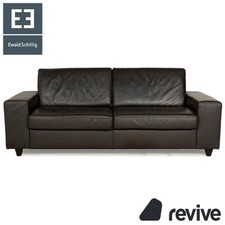 Ewald Schillig Leder Dreisitzer Dunkelbraun Sofa Couch